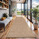CAMILSON Indoor and Outdoor Runner Rug Natural Solid Boho Woven Design Easy-Cleaning Non Shedding Fiber Living Room Bedroom Garden Patio and Kitchen Washable Outside Carpet Alfombras (2x7) by CozyNest Decor