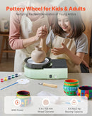 VEVOR Mini Pottery Wheel For Kids and Beginners, 6” Turntable, Two-way Rotation, Adjustable Speed, Complete Pottery Set with Clay Art Supplies Sculpting Tools, Craft Gifts for Kids Teens Adults, Green by TinyTreasures Baby Boutique