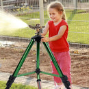 Biswing Impact Sprinkler Head on Tripod Base, Heavy Duty Lawn Sprinklers, 360 Degree Large Area Irrigation, Brass Sprinkler Nozzle & Solid Alloy Metal Extension Legs Flip Locks, 1 Pack by GreenHaven Gardens