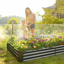 Land Guard 2 Pack 8×4×1ft Galvanized Metal Raised Garden Bed, Metal Planter Kit Box Outdoor for Deep-Rooted Vegetables, Flowers, Green and Herbs (Mid-Grey) by CozyNest Decor