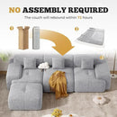 122" Modern L Shaped Modular Sectional Sofa, Boneless Couches for Living Room with Ottoman,4 Seater Convertible Chenille Cloud Couch Sofa Set, No Assembly Required, Light Grey 1 PCS by CozyNest Decor