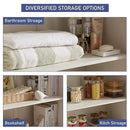 JXQTLINGMU Farmhouse Kitchen Pantry Cabinet - 72" Tall Wood Kitchen Storage Cabinets with Adjustable Shelves & 2 Barn Style Doors & Drawer, Versatile Storage for Dining Room, Bathroom, Antique White by CozyNest Decor