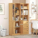 71" Tall Bookshelves Set of 2, Bookcase with Drawers & Bookshelf with Doors, Wooden Bookshelves Floor Standing Display Storage Shelves Home Decor Furniture for Home Office, Living Room,Natural by CozyNest Decor