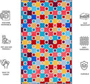 Machine Washable Polka Dot Rug for Kids Area - Multicolor Soft Rug for Nursery/Playroom/Classroom - 5x8 by CozyNest Decor