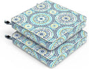 LVTXIII Patio Chair Cushions 22"x22"x3", Water-Repellent Outdoor Seat Cushions for Patio Furniture, Square Chair Pads with Ties for Home Garden Decoration, Set of 2, Delancey Lagoon by GreenHaven Gardens