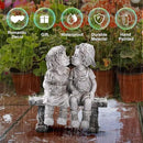 Lily's Home First Kiss Resin Garden Statue, Little Girl and Boy Kissing Yard Miniature Figurine,Small and Exquisite, 9 Inch by GreenHaven Gardens