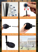 Halloween Decorations Outdoor Path Lights - 4 Packs 32LEDs Solar Halloween Eyebal Pathway Lights Swaying by Wind,Waterproof Solar Halloween Stake Lights for Garden Yard Porch Patio Pathway (Orange)