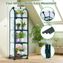 Ohuhu Mini Greenhouse for Indoor Outdoor, Small Plastic Plant Green House with Locking Wheels Portable Greenhouses with Durable Cover for Seedling,Ideal Gardening Gifts for Women Men White by GreenHaven Gardens
