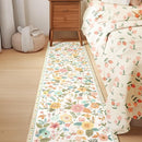 Floral 2x8 Area Rug Machine Washable Soft Print Boho Carpet Non Slip Doormat Low Pile Flower Area Rugs for Living Room Bedroom Nursery Kitchen Dining Room Indoor-Beige/White/Orange by TinyTreasures Baby Boutique