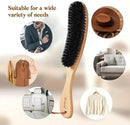 BFWood Clothes Brush - Boar Bristle Hat Brush Lint Brush for Suits, Cashmere, Wool, Velvet, Suede and Pet Hair - Large Beech Handle by CozyNest Decor