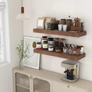 Deep Floating Shelves for Wall, 36'' x 12'' Rustic Large Floating Shelves Set of 2, 12 Inch Deep Walnut Wood Wall Shelves for Living Room Bathroom Laundry Room Bedroom Kitchen Home Office - Walnut by CozyNest Decor