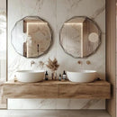 Bathroom Mirror for Wall, 24" x 24" Circle Bathroom Vanity Mirror, Beveled Edge Frameless Wall Mount Vanity Mirror, Decorative Round Irregular Beveled Edge by CozyNest Decor