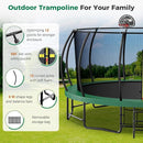 Tatub Large Trampolines Outdoor 10 12 14 15 16FT for Kids and Adults,Outdoor Recreational Pumpkin Trampolines with Curved Poles and Safety Enclosure Net, Basketball Hoop, Ladder by TinyTreasures Baby Boutique