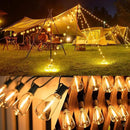 Solar Powered Warm White LED Outdoor String Light with Remote Control, Shatterproof Light Bulbs for Backyard Garden Patio Pergola Gazebo Bistro Bedroom Christmas Wedding Party (10+1 Bulbs) by CozyNest Decor