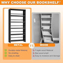 5 Tier Book Shelf, Metal Bookshelf, 69.3” Tall Black Bookcase, Free-Standing Industrial Bookshelves, Tools-Free Assembly Book Storage Organizer for Bedroom, Living Room, Office (Black) by CozyNest Decor