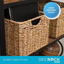 BIRDROCK HOME Storage Shelf Organizer Baskets with Handles - Handwoven Abaca Seagrass Wicker Basket for Pantry, Living Room, Office & Bathroom, Versatile Under Shelf Storage - Set of 3, Natural by CozyNest Decor