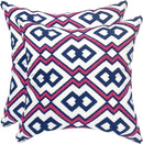 Alysheer Embroidered Decorative Throw Pillow Cover 18"x 18" Set of 2, Classic Boho Geometric Embroidery Pattern Cotton Rectangular Cushion Case for Sofa Couch Living Room Bedroom (Blue Pink) by CozyNest Decor