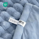 Cozy Bliss Faux Fur Throw Blanket for Couch, Cozy Warm Plush Striped Blanket for Sofa Bedroom Living Room,60 * 80 Inches Light Blue by CozyNest Decor