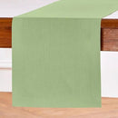 Solino Home Linen Laurel Green Table Runner 132 Inches Long - 100% Pure Linen Extra Long Table Runner 14 x 132 Inch for Fall, Autumn, Thanksgiving - Fete by CozyNest Decor