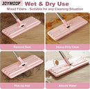JOYMOOP Mop Replacement Pads, Reusable Microfiber Mop Pads for 13-inch Flat Mop and Mop Bucket Set, Pack of 2 Refills - Grey and Pink by CozyNest Decor