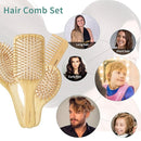 Bamboo Hair Brush Set, Natural Wooden Bamboo Comb Paddle Detangling Hairbrush for Hair Growth - Wide-tooth and Tail Comb Suitable for Thick/Thin/Curly/Dry Hair by TinyTreasures Baby Boutique