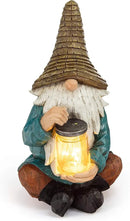 VP Home Firefly Jar Gnomes - Outdoor Garden Gnome with Solar Light - Durable Garden Decorations for Yard, Lawn, Patio - 10.5H x 7W x 5.5D - Weather-Resistant Gnome Statue by GreenHaven Gardens