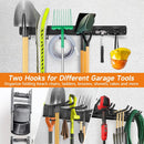 Garden Tool Organizer Wall Mount, Heavy Duty 48 Inches Garage Organization and Storage Racks for Yard Tools with 6 Hooks, Tool Hangers Holders for Hanging Folding Chair, Rake and Shovel by GreenHaven Gardens