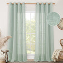 LAMIT Light Sage Linen Curtains 90 Inch for Bedroom, Bronze Grommet Linen Textured Semi Sheer Curtains Light Filtering Drapes for Living Room/Farmhouse, 2 Panels, 52 x 90 Inch by CozyNest Decor