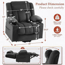 Three Motor Large-Wide Power Lift Chairs Recliners for Big and Tall Elderly, 180° Lay Flat Lift Chair, Infinite Position, Power Headrest, Heat & Vibration Massage (Plush Flannel, Dark Gray) by CozyNest Decor