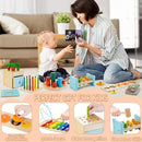 Wooden Montessori Toys for 1+ Year Old, 9 in 1 Learning Educational Toys for Toddler with Educational Box, Xylophone, Pound Bench, Shape Puzzle and More, Baby Toy Gift for 12-18 Months by TinyTreasures Baby Boutique