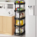 Laiensia Storage Cart,Multifunction Utility Rolling Cart Kitchen Storage Organizer,Mobile Shelving Unit Cart with Lockable Wheels for Bathroom,Laundry,with Classified Stickers by CozyNest Decor