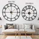 LEIKE 40 Inch Extra Large Wall Clock, Decorative Oversized Arabic Numerals Battery Operated Black Metal Wall Clocks for Living Room,Kitchen,Office, Farmhouse,Entrance Decor by CozyNest Decor