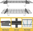 Ultrawall Garage Wall Shelves, 2 x 4 ft Wall Mounted Storage Shelves, Heavy Duty Wall Shelving with Hooks, Holds Up to 220 Lbs, 2Pack, Black by GreenHaven Gardens
