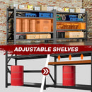 5000LBS Metal Steel Storage Shelves - 60" W Black 4 Tier Heavy Duty Rack Commercial Industrial Shelving with Adjustable Shelf for Basement Garage Warehouse - 60" W x 24" D x 70" H by GreenHaven Gardens