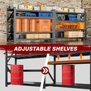 7000LBS Metal Steel Storage Shelves - 78.7" W Black 4 Tier Heavy Duty Rack Commercial Industrial Shelving with Adjustable Shelf for Basement Garage Warehouse - 78.7" W x 24" D x 78.7" H by GreenHaven Gardens