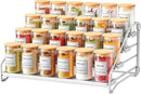 RCHYFEED 4 Tier Spice Rack Organizer, Spice Organization for Cabinet,Pantry, Countertop,Tiered Spice Rack Easy Visibility,Depth Expandable Seasoning Shelf for Kitchen Cabinet Organizer,Silver by CozyNest Decor