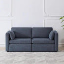 CHITA Small Modular Sectional Fabric Sofa Set, Extra Comfty Loveseat Cloud Couch, FSC Certified Modular Sectional Couch for Living Room, 78 inch Width,2 Seat Modular Sofa, Blue by CozyNest Decor