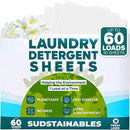Sudstainables Laundry Detergent Sheets (60 Loads) – Eco-Friendly, Zero Waste, Plastic-Free Laundry Washing Machines Soap Sheets; Dissolvable, Space-Saving Strips for Travel (Fresh Linen) by CozyNest Decor