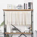 Sutuo Home Boho Sheer Curtain Valance Crochet Lace with Bohemian Hollow Knitted Handmade Tassels, Short Rustic Window Treatment for Kitchen Cafe, Rod Pocket, 1 Panel 59" W x 24" L,Beige by CozyNest Decor