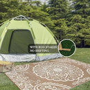 Pauwer Waterproof Outdoor Rug 6x9, Reversible Plastic Straw Patio Camping Rug, Indoor Outdoor RV Mat Carpet for Deck, Camper, Porch, Balcony, Backyard, Picnic, Boho Brown by GreenHaven Gardens