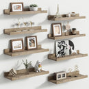 Floating Picture Ledge Shelves for Wall Set of 8, 16 Inch Solid Wood Wall Shelves with Lip Long Large Nursery Book Shelf for Toys Storage Kids Bookshelf Wall Mounted Living Room Bedroom Decor Frames by TinyTreasures Baby Boutique