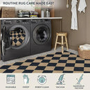 Lahome Checkered Round Rug 3ft, Circle Indoor Outdoor Entryway Patio Rug Washable Easy Jute Rug, Farmhouse Non Slip Small Round Rugs for Bedroom Porch Living Room Decor by CozyNest Decor