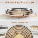 10" Lazy Susan Oak Wood Turntable Organizer for Cabinet, Round Wooden Farmhouse Lazy Susan Organization and Storage for Dining Table, Pantry, Kitchen, Countertop, Cupboard,Home Decor by CozyNest Decor