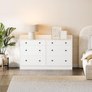 Cozy Castle Baby Dresser with 6 Drawers and Large Table Top, Multi-Functional Chest of Drawer, Drawer Dresser with Three-Sided High Rails for Nursery, Children's Room, Bedroom, White by TinyTreasures Baby Boutique