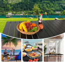 Large Folding Camping Table Aluminum for 5-7 People 55"X27.5" Roll Up Tall Outdoor Portable Table Lightweight with Carry Bag for Picnic BBQ Backyard Beach Black by GreenHaven Gardens