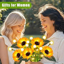 Solar Sunflower Lights Outdoor Waterproof - 6 Pack Solar Powered Sunflowers with Firefly Solar Lights for Garden Lawn Decor by CozyNest Decor