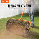 VEVOR Compost Spreader, 24.4-25.6" Height Adjustable Handle, 24" Wide, Lawn and Garden Peat Moss Roller with Side Latches, Powder Coated Steel Mesh Basket for Spreading Manure, Topsoil, Black by GreenHaven Gardens