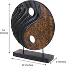 Decozen Handcrafted Solid Wood Yin Yang Sculpture Ideal for Home, Mantel, Fireplace, and Foyer Decor - Valentines Day Gifts by CozyNest Decor