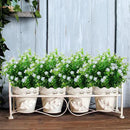 Artificial Plants Flowers Grass Shrubs 8 Pack No Fade Faux Plastic Flowers Outdoor for Vases Farmhouse Garden Porch Patio Office Indoor Wedding Decoration Greenery Fake Plants (2