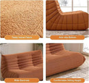 Bean Bag Chair, Loveseat Fireside Chair Bean Bag Sofa Large Bean Bag Chair for Adults, 2 Seater Bean Bag Chairs for Teens with High Density Comfortable Foam, Bean Bag for Living Room, Bedroom (Orange) by CozyNest Decor